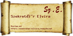 Szekretár Elvira névjegykártya